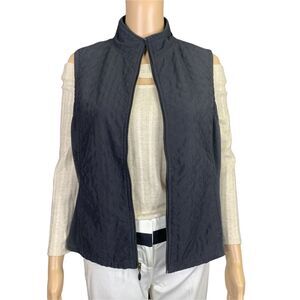 Columbia Womens Vest Quilted Lightweight Outdoor Full Zip Sleeveless Black Med